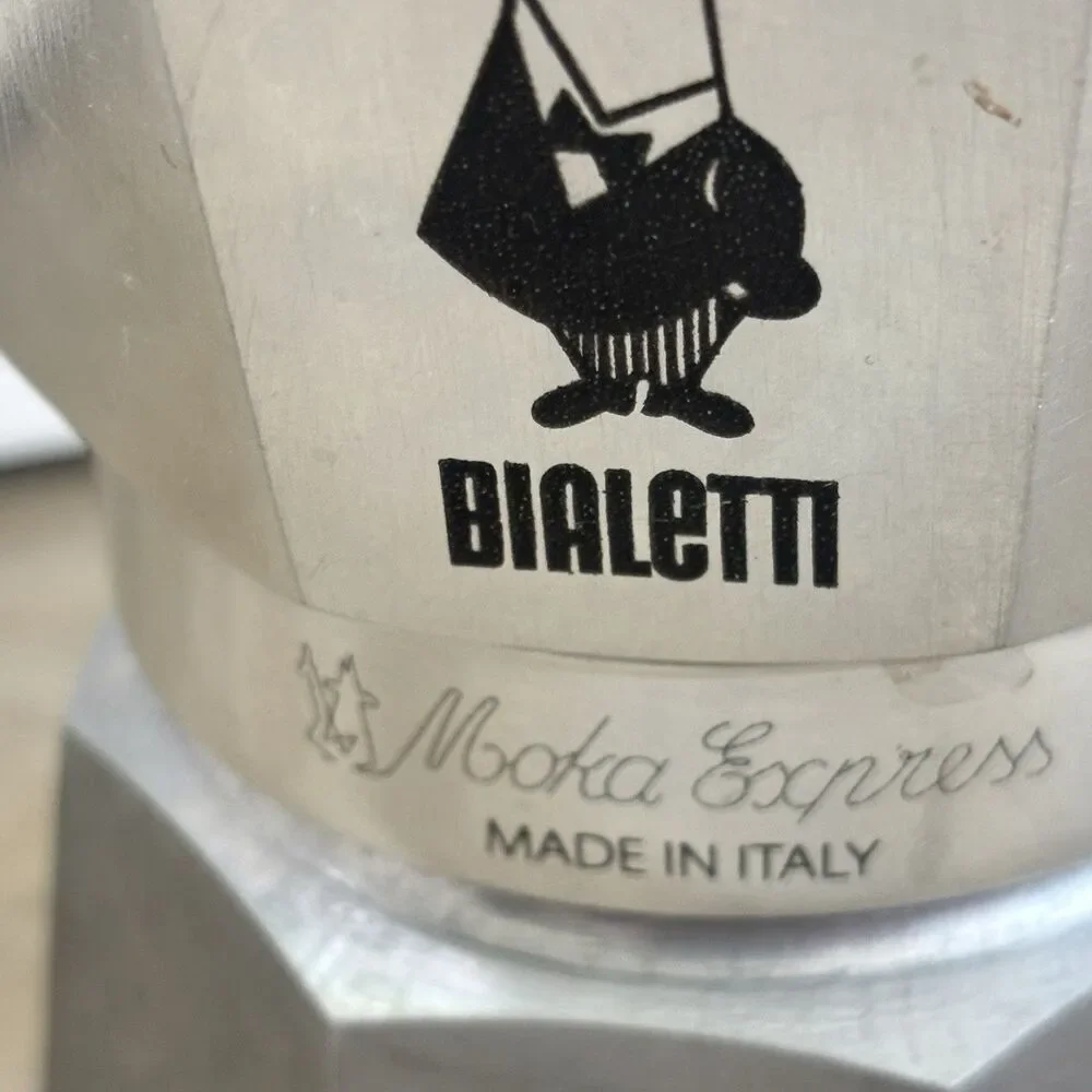 Bialetti Moka Express Espresso Maker Aluminum Stovetop Coffee Pot 3Cup Italy VTG